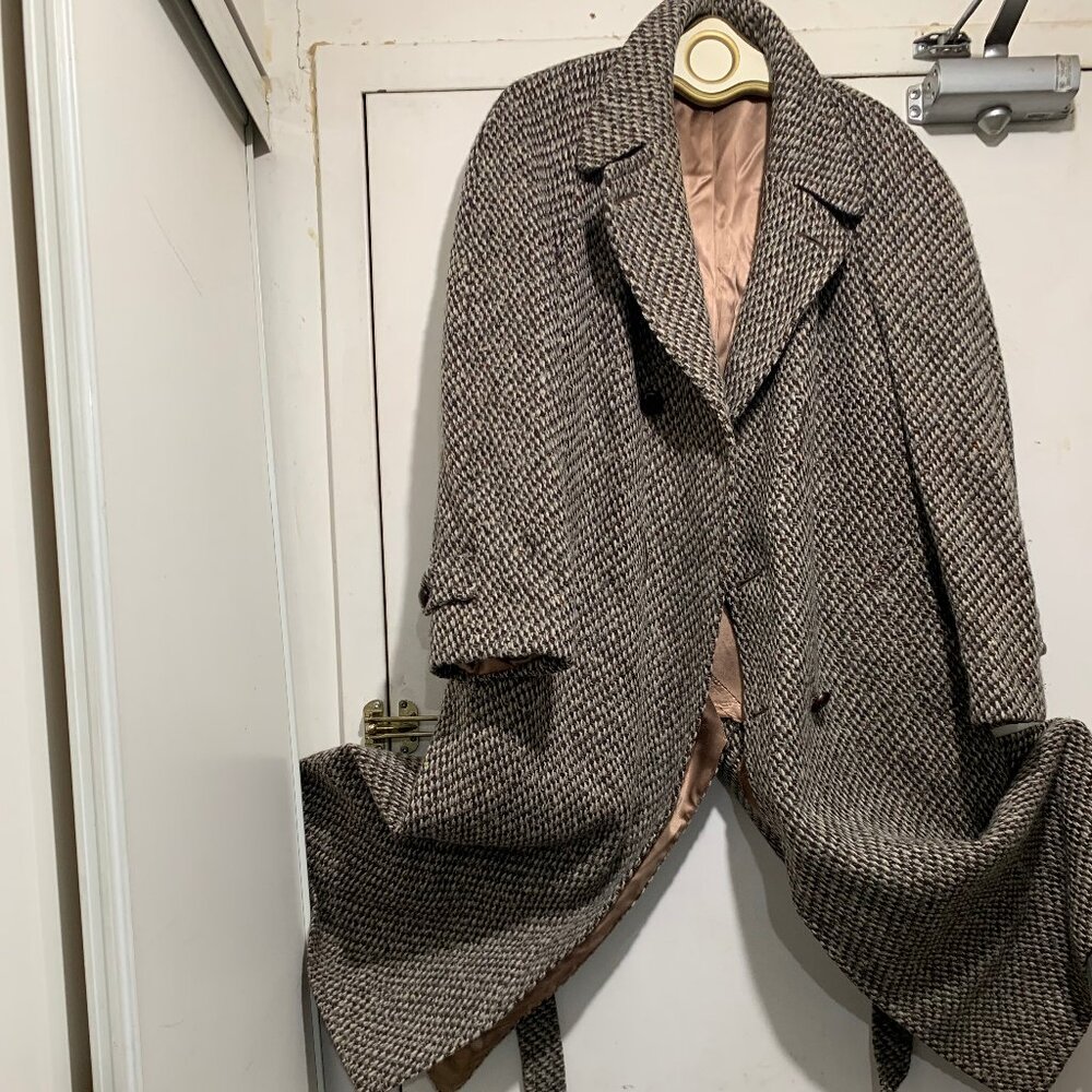 VINTAGE HARRY ROSEN DOUBLE BREAST TWEED TRENCH COATS SIZE M
